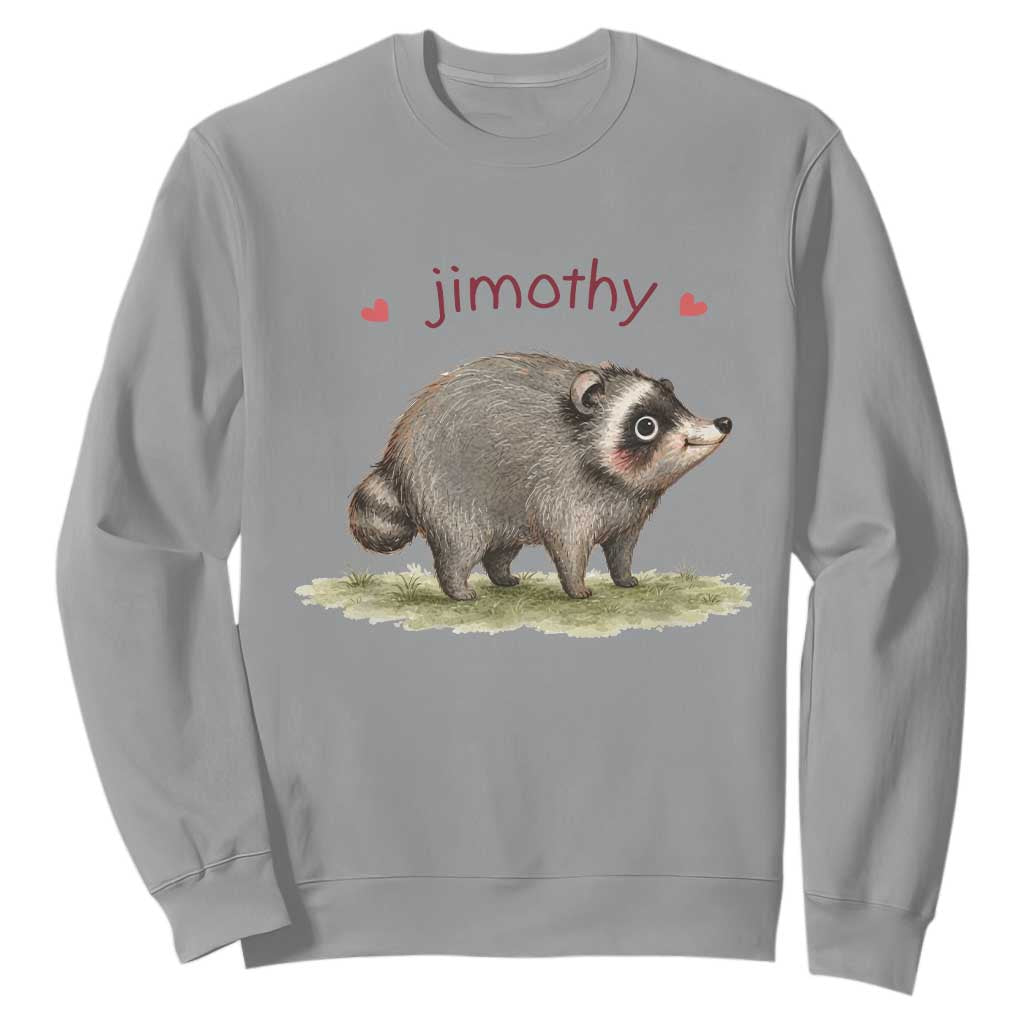 Cute Watercolor Viral Jimothy the Raccoon Sweatshirt Viral Seattle Trash Panda Meme TS02 Sport Gray Print Your Wear