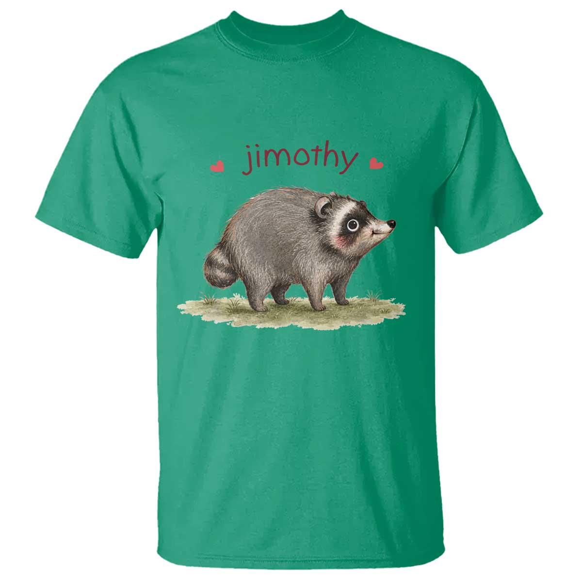 Cute Watercolor Viral Jimothy the Raccoon T Shirt Viral Seattle Trash Panda Meme TS02 Irish Green Print Your Wear