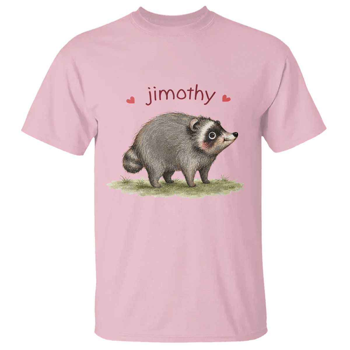 Cute Watercolor Viral Jimothy the Raccoon T Shirt Viral Seattle Trash Panda Meme TS02 Light Pink Print Your Wear