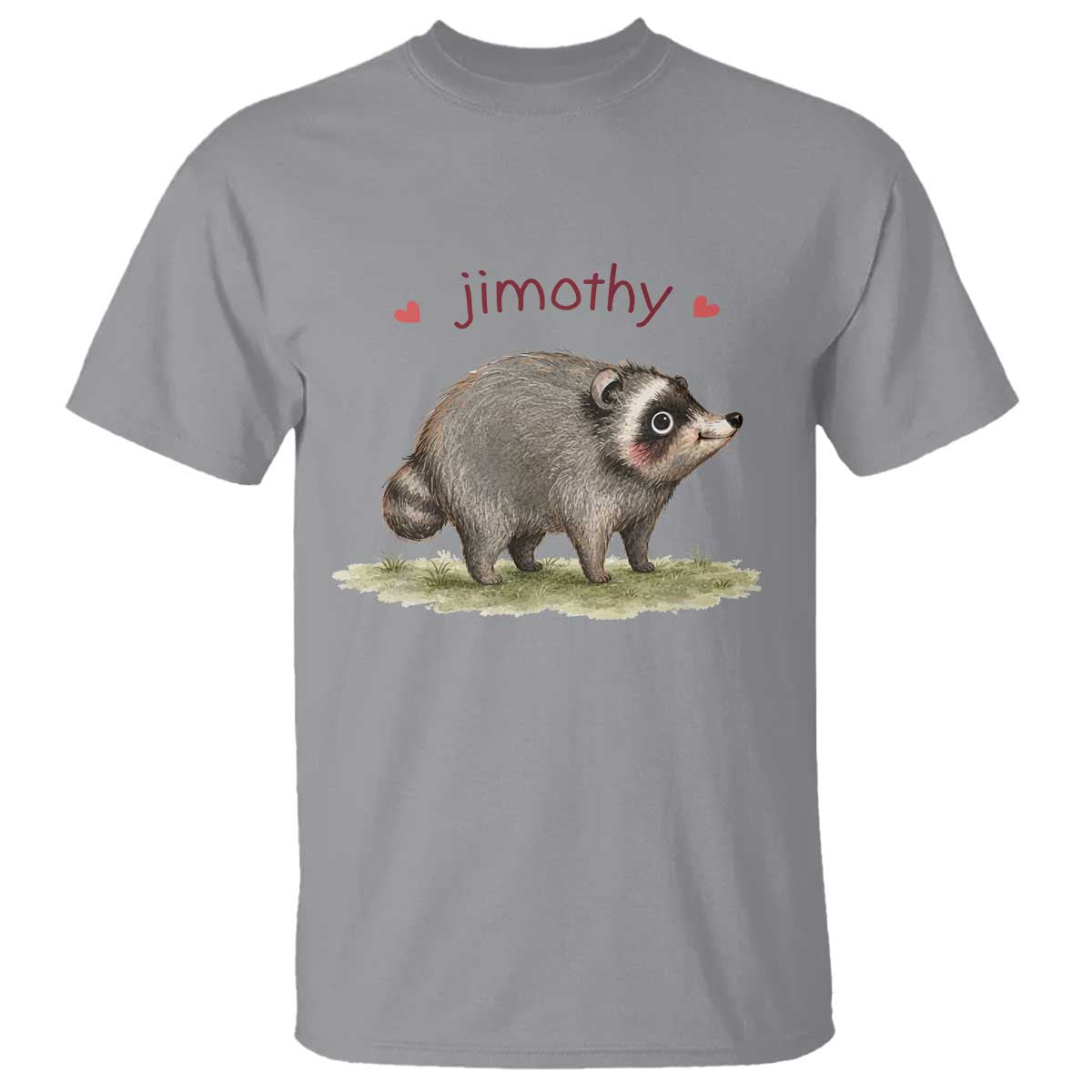 Cute Watercolor Viral Jimothy the Raccoon T Shirt Viral Seattle Trash Panda Meme TS02 Sport Gray Print Your Wear