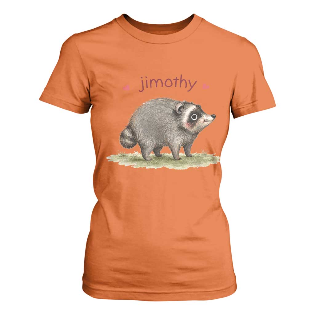 Cute Watercolor Viral Jimothy the Raccoon T Shirt For Women Viral Seattle Trash Panda Meme TS02 Orange Print Your Wear