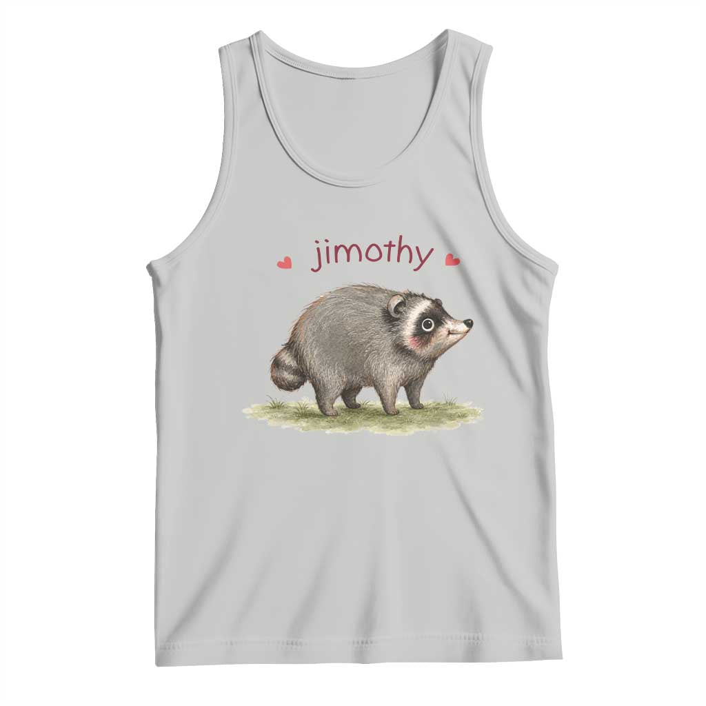 Cute Watercolor Viral Jimothy the Raccoon Tank Top Viral Seattle Trash Panda Meme TS02 Ash Print Your Wear