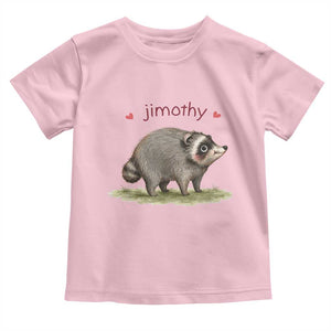 Cute Watercolor Viral Jimothy the Raccoon Toddler T Shirt Viral Seattle Trash Panda Meme TS02 Light Pink Print Your Wear