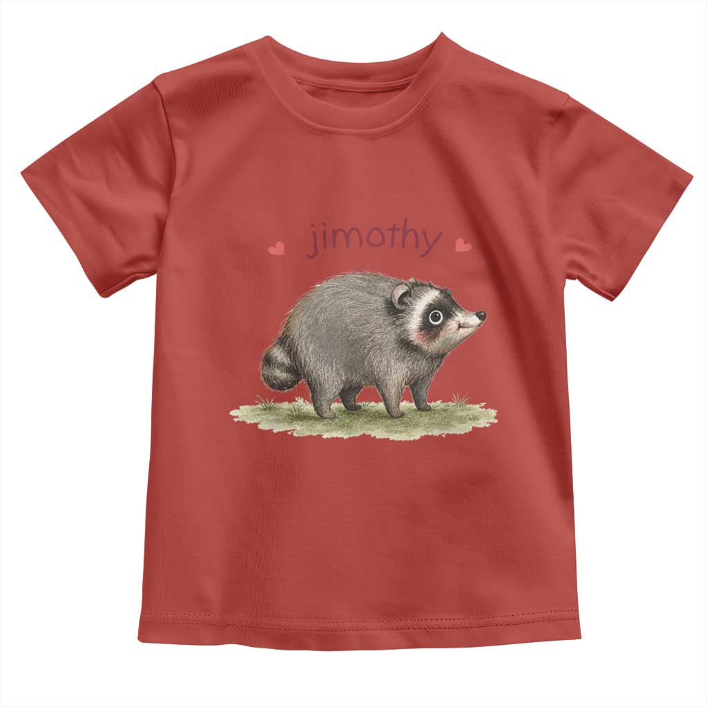 Cute Watercolor Viral Jimothy the Raccoon Toddler T Shirt Viral Seattle Trash Panda Meme TS02 Red Print Your Wear