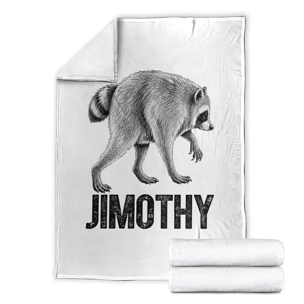 Viral Seattle Jimothy the Raccoon Throw Blanket Vintage Trash Panda Meme Graphic TS02 White Print Your Wear
