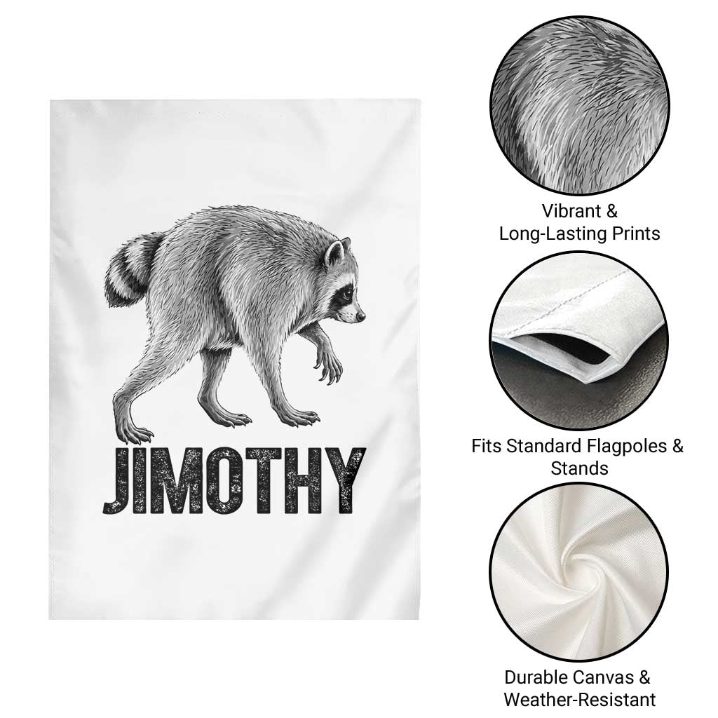 Viral Seattle Jimothy the Raccoon Garden Flag Vintage Trash Panda Meme Graphic