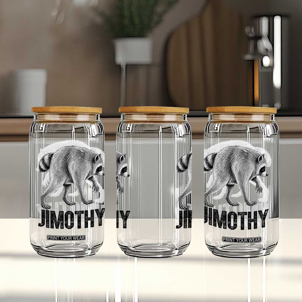 Viral Seattle Jimothy the Raccoon Glass Can Vintage Trash Panda Meme Graphic