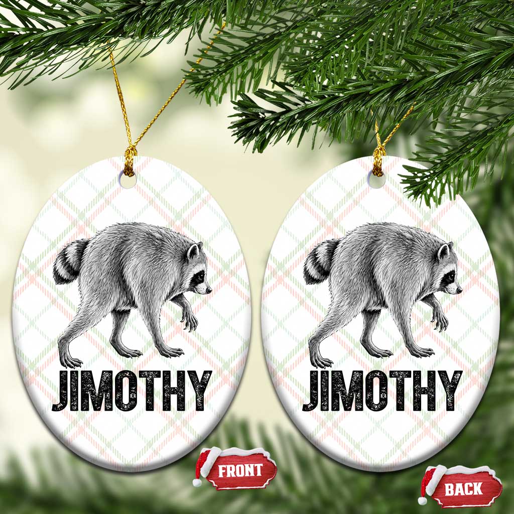 Viral Seattle Jimothy the Raccoon Ceramic Ornament Vintage Trash Panda Meme Graphic