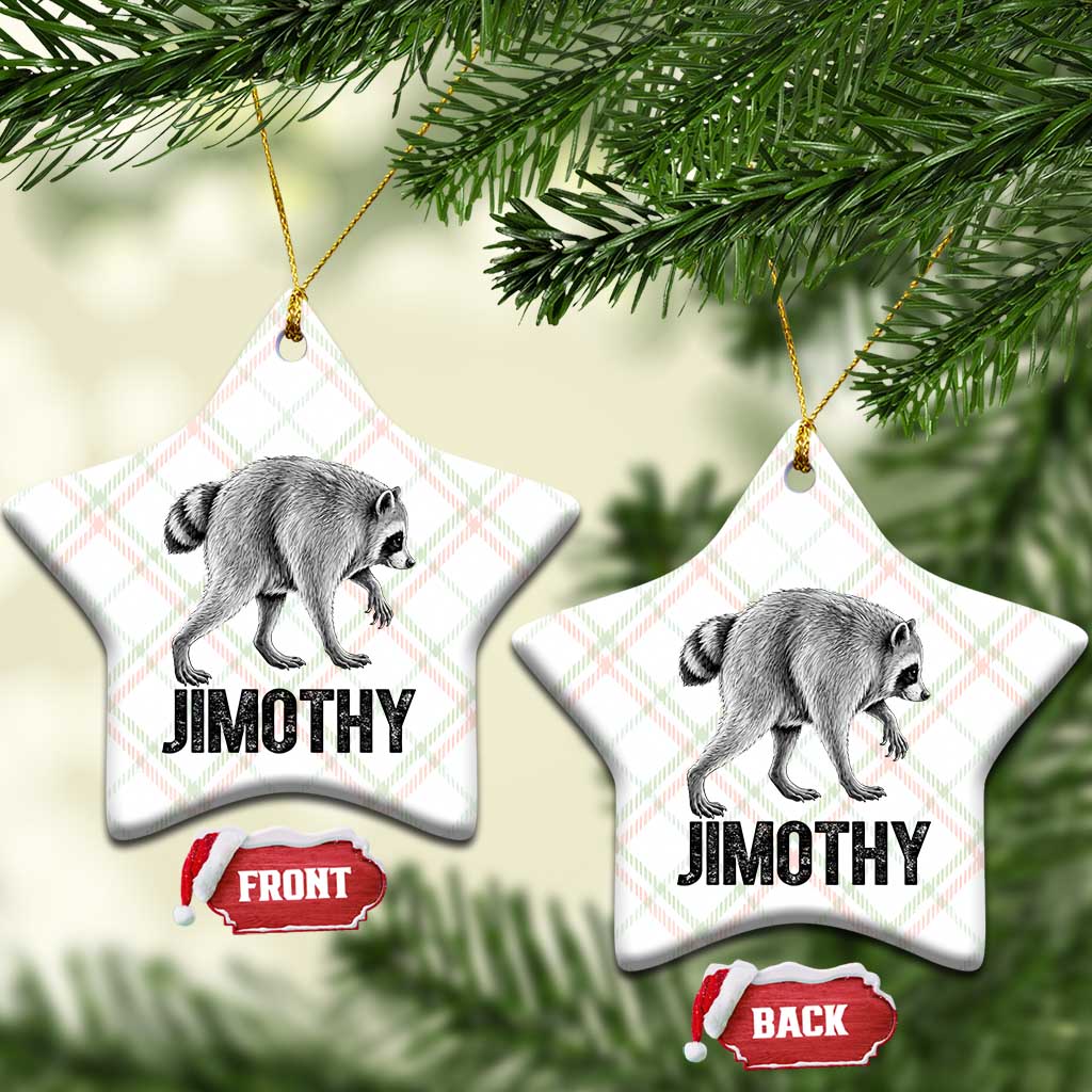 Viral Seattle Jimothy the Raccoon Ceramic Ornament Vintage Trash Panda Meme Graphic