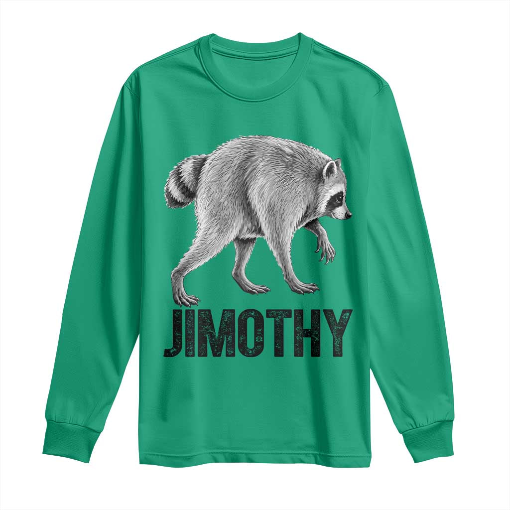 Viral Seattle Jimothy the Raccoon Long Sleeve Shirt Vintage Trash Panda Meme Graphic TS02 Irish Green Print Your Wear