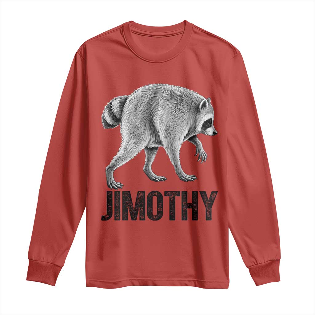 Viral Seattle Jimothy the Raccoon Long Sleeve Shirt Vintage Trash Panda Meme Graphic TS02 Red Print Your Wear