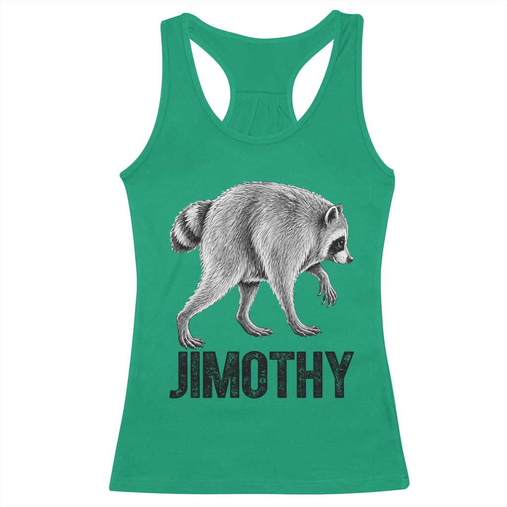 Viral Seattle Jimothy the Raccoon Racerback Tank Top Vintage Trash Panda Meme Graphic TS02 Irish Green Print Your Wear