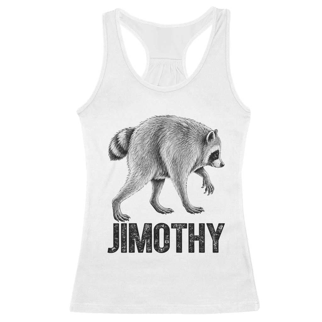 Viral Seattle Jimothy the Raccoon Racerback Tank Top Vintage Trash Panda Meme Graphic TS02 White Print Your Wear