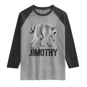 Viral Seattle Jimothy the Raccoon Raglan Shirt Vintage Trash Panda Meme Graphic