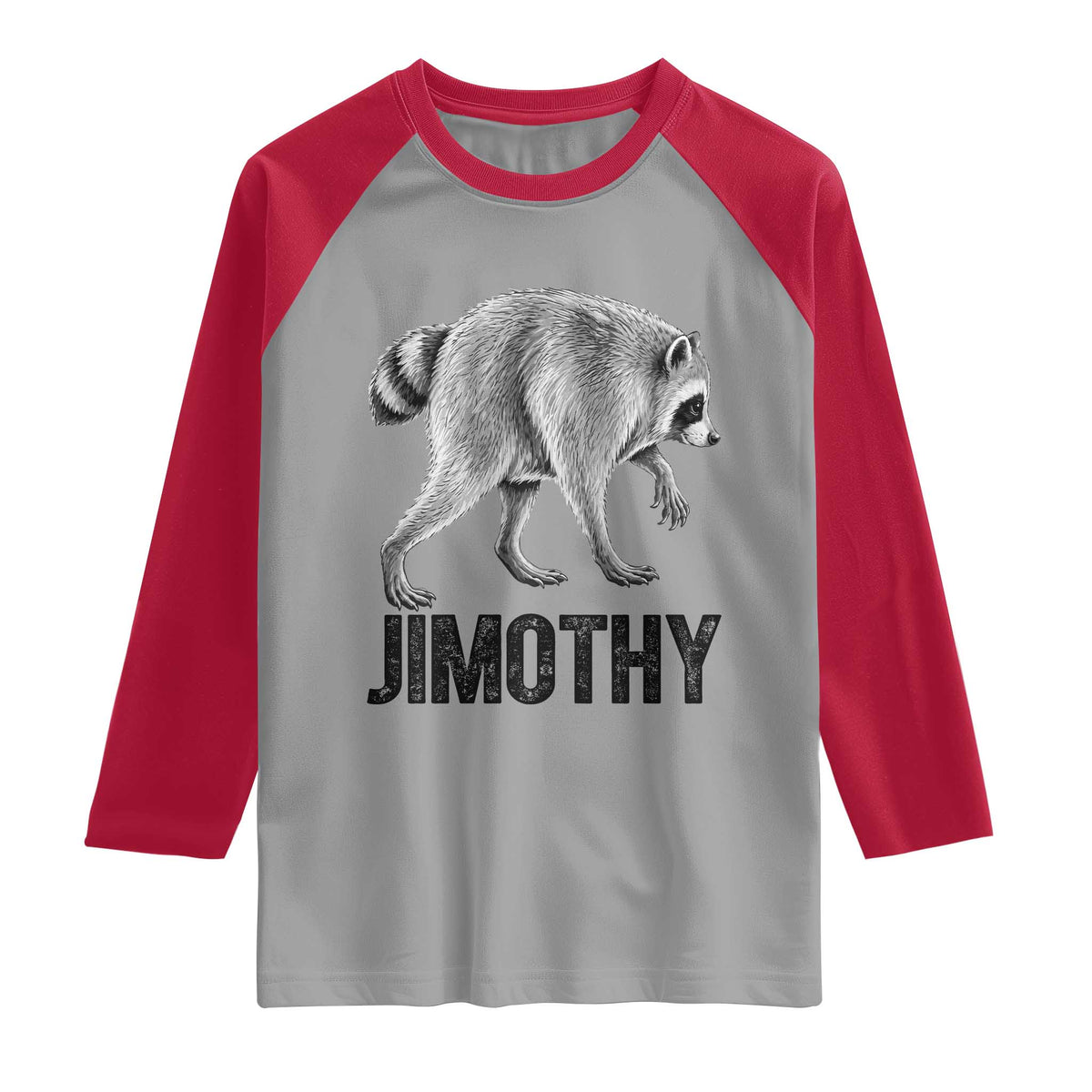 Viral Seattle Jimothy the Raccoon Raglan Shirt Vintage Trash Panda Meme Graphic