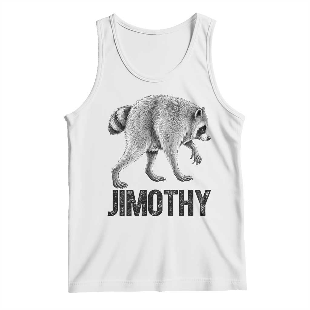 Viral Seattle Jimothy the Raccoon Tank Top Vintage Trash Panda Meme Graphic TS02 White Print Your Wear