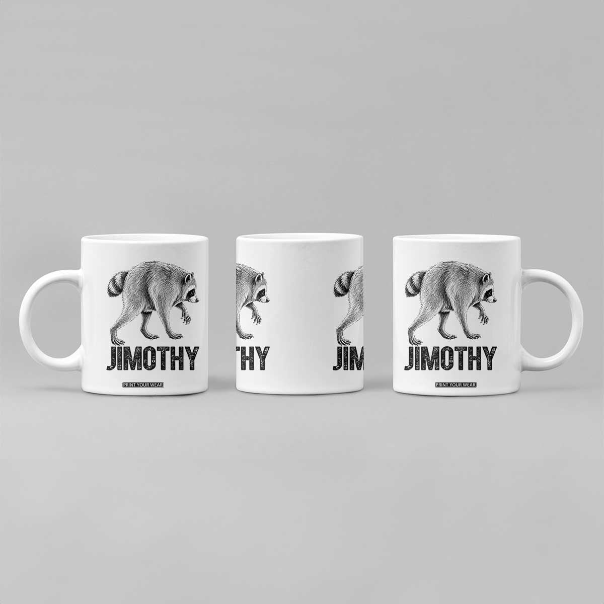 Viral Seattle Jimothy the Raccoon Coffee Mug Vintage Trash Panda Meme Graphic