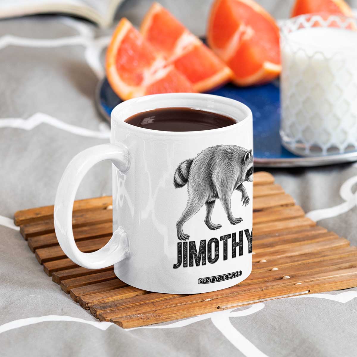 Viral Seattle Jimothy the Raccoon Coffee Mug Vintage Trash Panda Meme Graphic