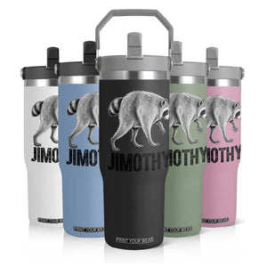 Viral Seattle Jimothy the Raccoon Flip Straw Tumbler Vintage Trash Panda Meme Graphic