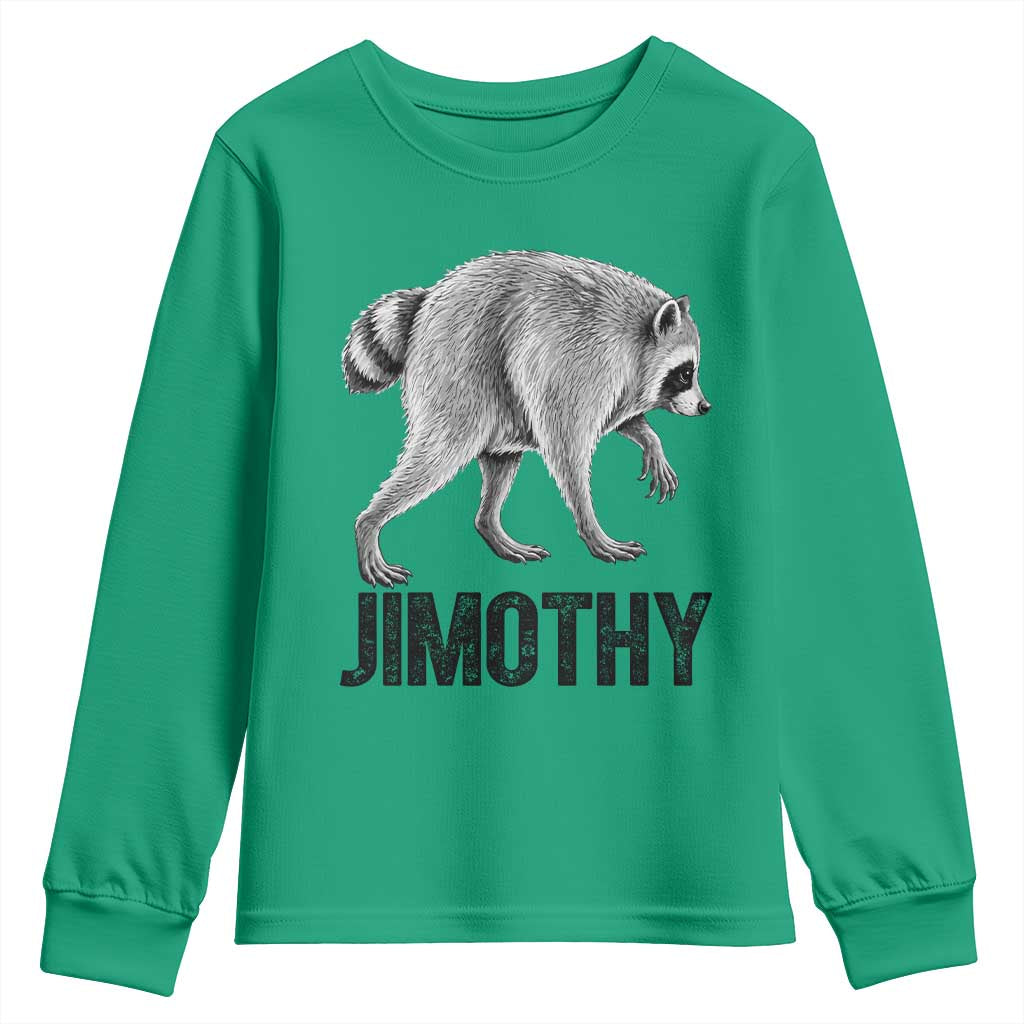 Viral Seattle Jimothy the Raccoon Youth Sweatshirt Vintage Trash Panda Meme Graphic TS02 Irish Green Print Your Wear
