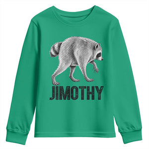 Viral Seattle Jimothy the Raccoon Youth Sweatshirt Vintage Trash Panda Meme Graphic TS02 Irish Green Print Your Wear