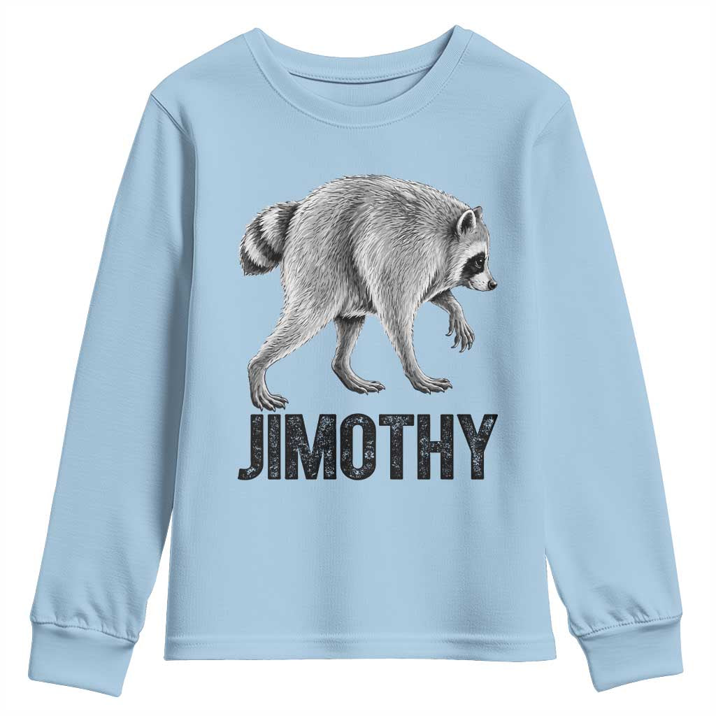 Viral Seattle Jimothy the Raccoon Youth Sweatshirt Vintage Trash Panda Meme Graphic TS02 Light Blue Print Your Wear