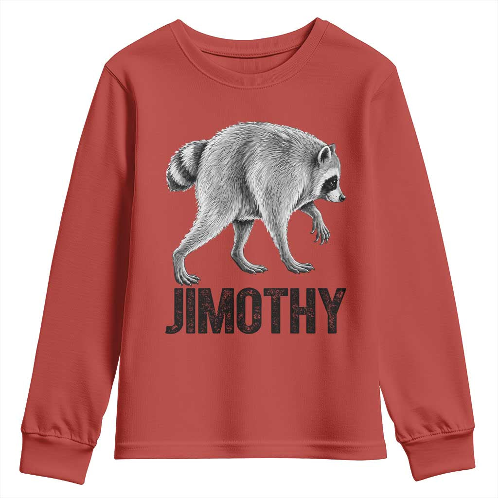 Viral Seattle Jimothy the Raccoon Youth Sweatshirt Vintage Trash Panda Meme Graphic TS02 Red Print Your Wear