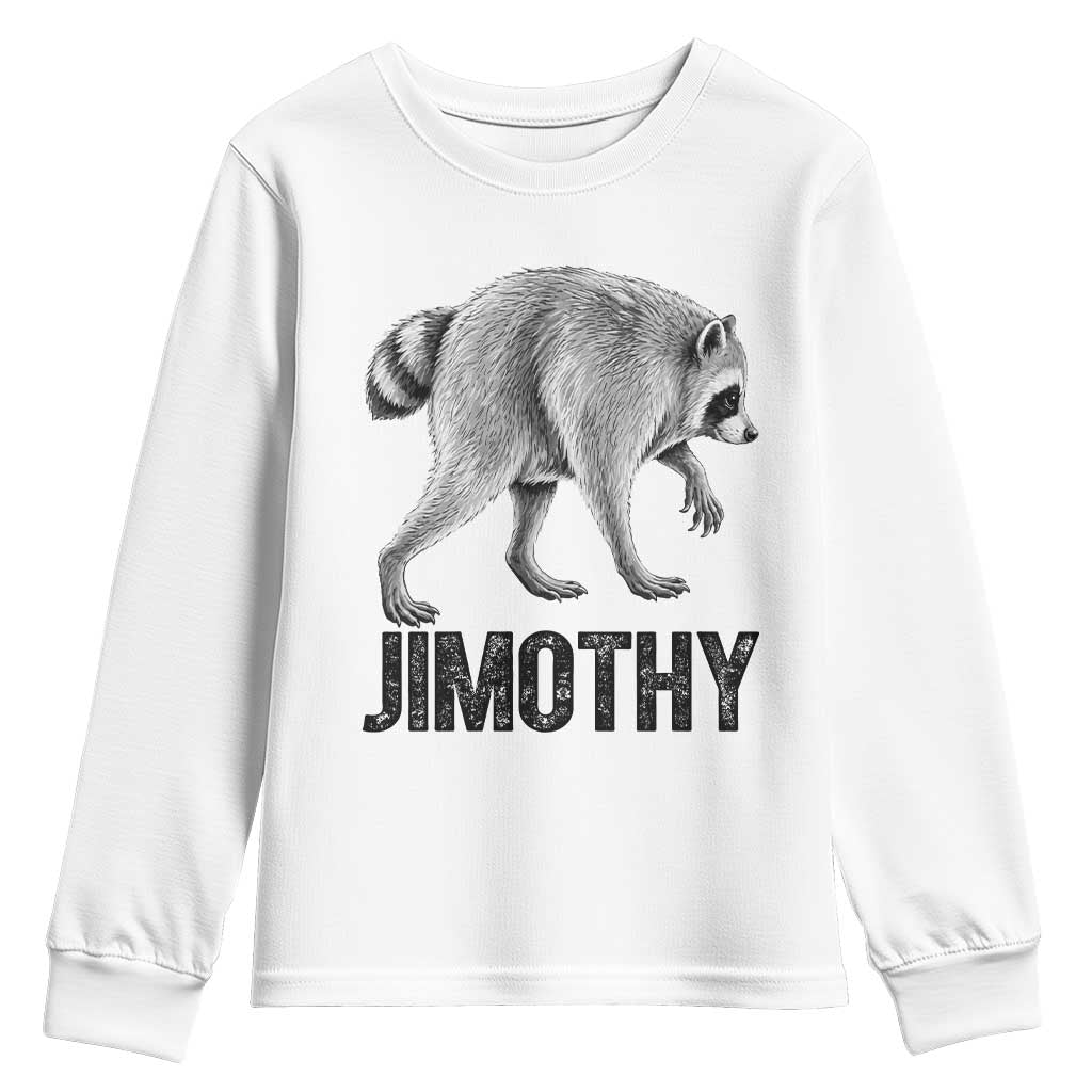 Viral Seattle Jimothy the Raccoon Youth Sweatshirt Vintage Trash Panda Meme Graphic TS02 White Print Your Wear