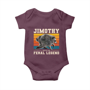 Jimothy from Seattle WA Feral Legend Raccoon Baby Onesie Viral Trash Panda Retro Sunset Strip Graphic TS02 Maroon Print Your Wear