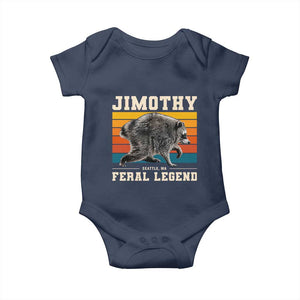 Jimothy from Seattle WA Feral Legend Raccoon Baby Onesie Viral Trash Panda Retro Sunset Strip Graphic TS02 Navy Print Your Wear