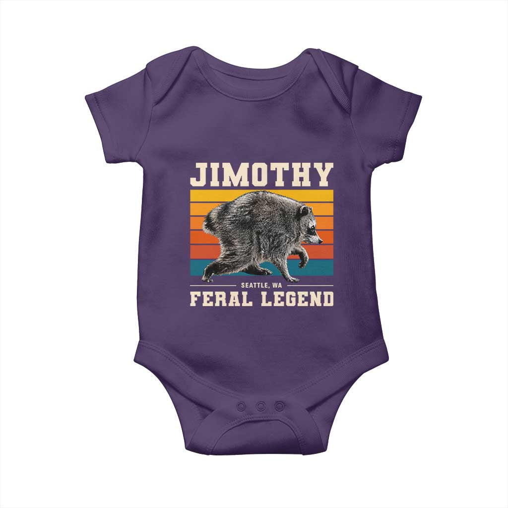 Jimothy from Seattle WA Feral Legend Raccoon Baby Onesie Viral Trash Panda Retro Sunset Strip Graphic TS02 Purple Print Your Wear