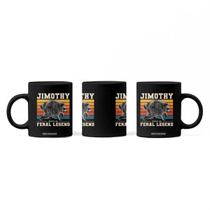 Jimothy from Seattle WA Feral Legend Raccoon Coffee Mug Viral Trash Panda Retro Sunset Strip Graphic