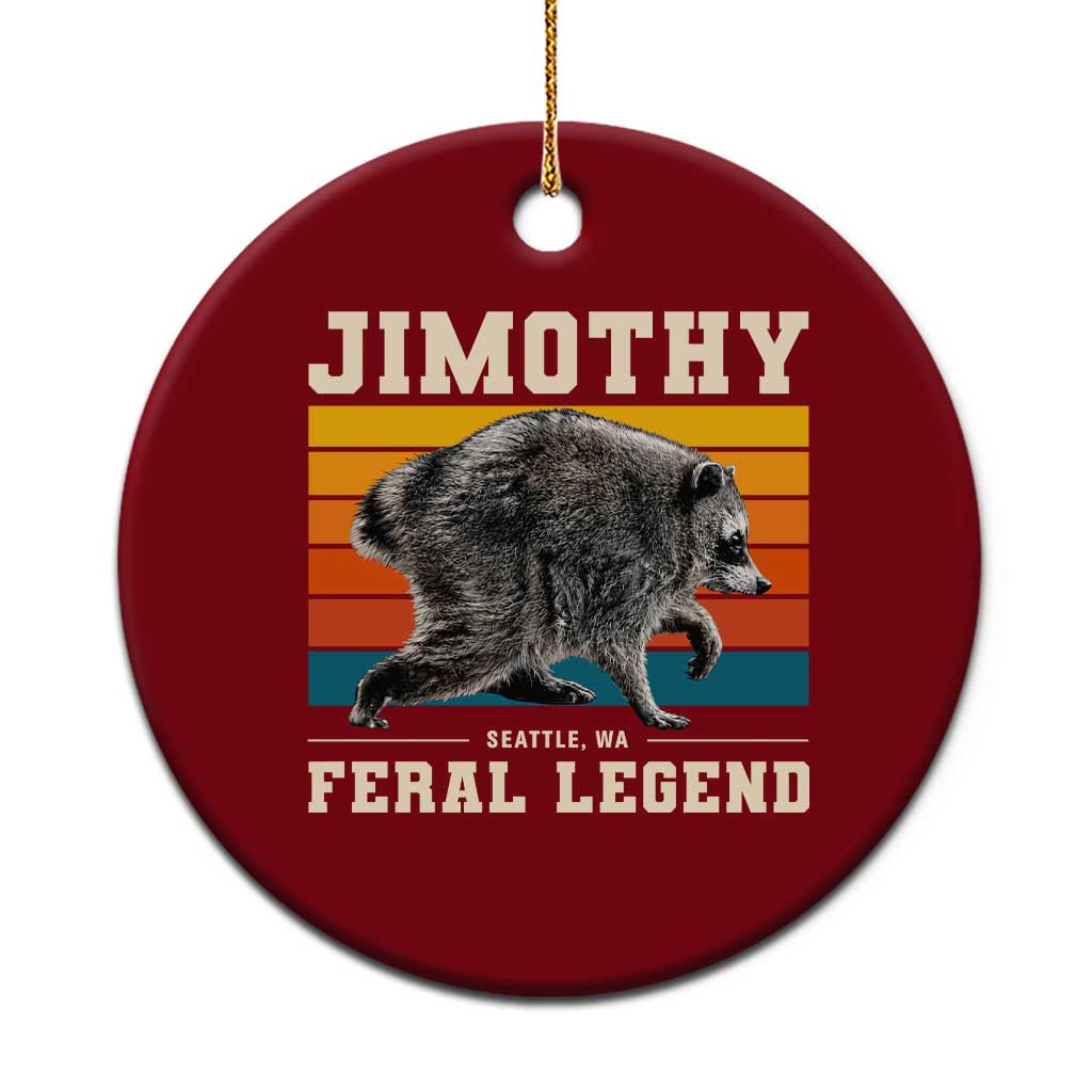 Jimothy from Seattle WA Feral Legend Raccoon Ceramic Ornament Viral Trash Panda Retro Sunset Strip Graphic TS02 1pc Red Print Your Wear