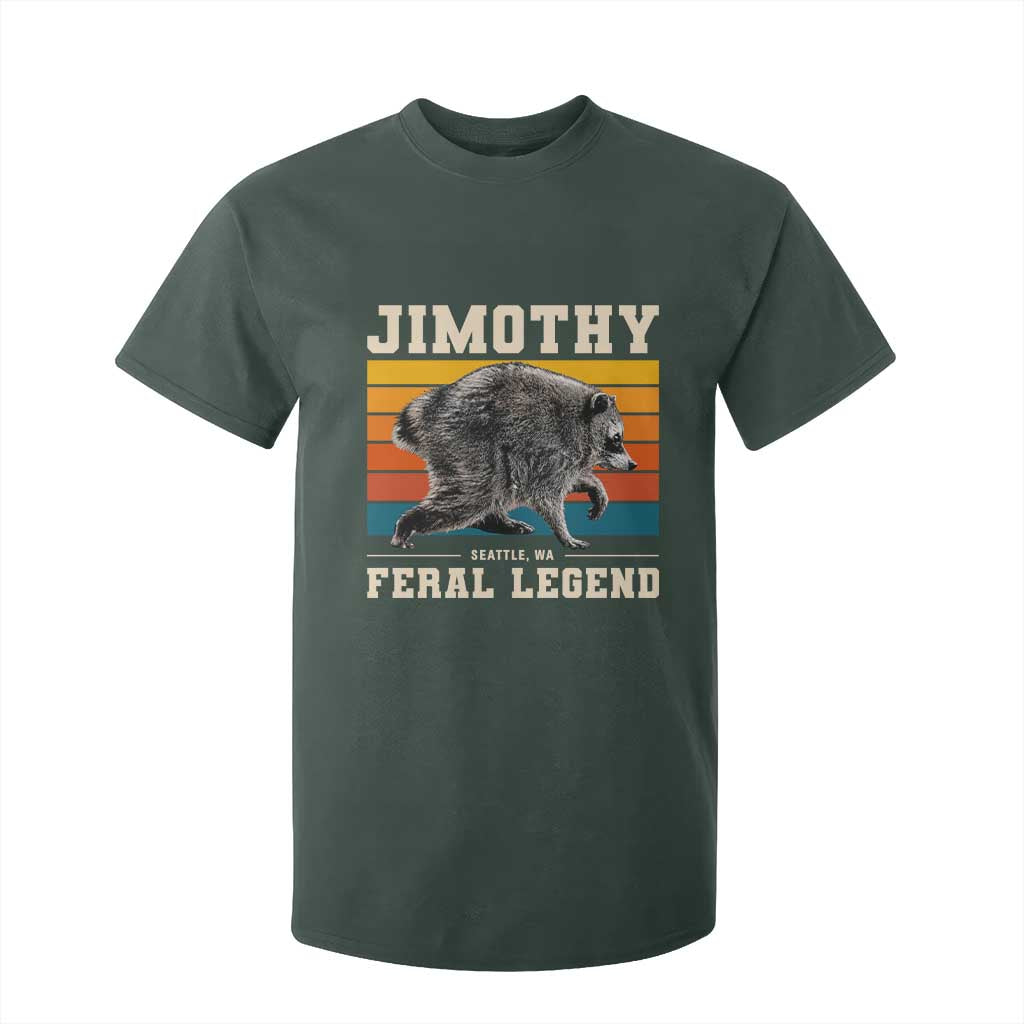 Jimothy from Seattle WA Feral Legend Raccoon T Shirt For Kid Viral Trash Panda Retro Sunset Strip Graphic TS02 Dark Forest Green Print Your Wear