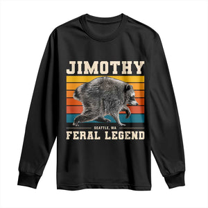 Jimothy from Seattle WA Feral Legend Raccoon Long Sleeve Shirt Viral Trash Panda Retro Sunset Strip Graphic TS02 Black Print Your Wear