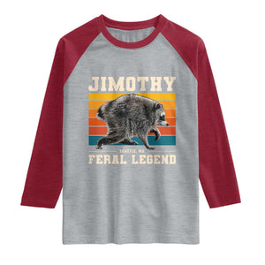 Jimothy from Seattle WA Feral Legend Raccoon Raglan Shirt Viral Trash Panda Retro Sunset Strip Graphic