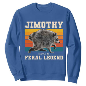 Jimothy from Seattle WA Feral Legend Raccoon Sweatshirt Viral Trash Panda Retro Sunset Strip Graphic TS02 Royal Blue Print Your Wear