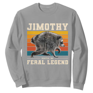 Jimothy from Seattle WA Feral Legend Raccoon Sweatshirt Viral Trash Panda Retro Sunset Strip Graphic TS02 Sport Gray Print Your Wear