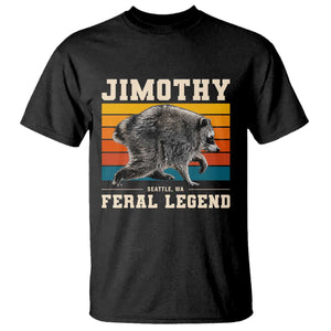 Jimothy from Seattle WA Feral Legend Raccoon T Shirt Viral Trash Panda Retro Sunset Strip Graphic TS02 Black Print Your Wear