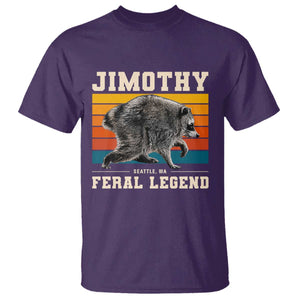 Jimothy from Seattle WA Feral Legend Raccoon T Shirt Viral Trash Panda Retro Sunset Strip Graphic TS02 Purple Print Your Wear