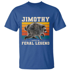 Jimothy from Seattle WA Feral Legend Raccoon T Shirt Viral Trash Panda Retro Sunset Strip Graphic TS02 Royal Blue Print Your Wear