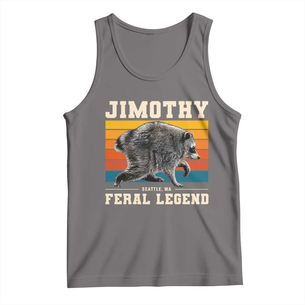 Jimothy from Seattle WA Feral Legend Raccoon Tank Top Viral Trash Panda Retro Sunset Strip Graphic