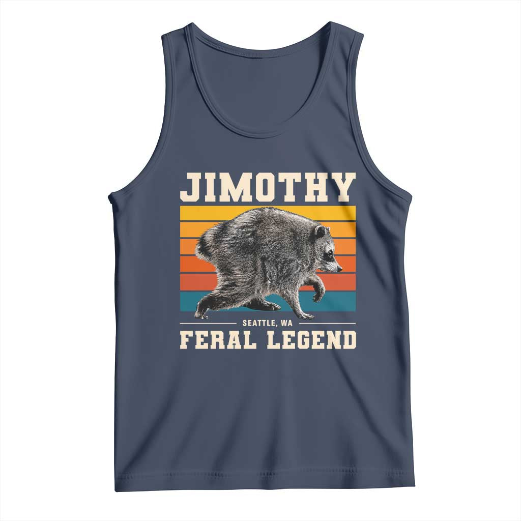 Jimothy from Seattle WA Feral Legend Raccoon Tank Top Viral Trash Panda Retro Sunset Strip Graphic