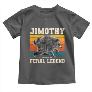 Jimothy from Seattle WA Feral Legend Raccoon Toddler T Shirt Viral Trash Panda Retro Sunset Strip Graphic