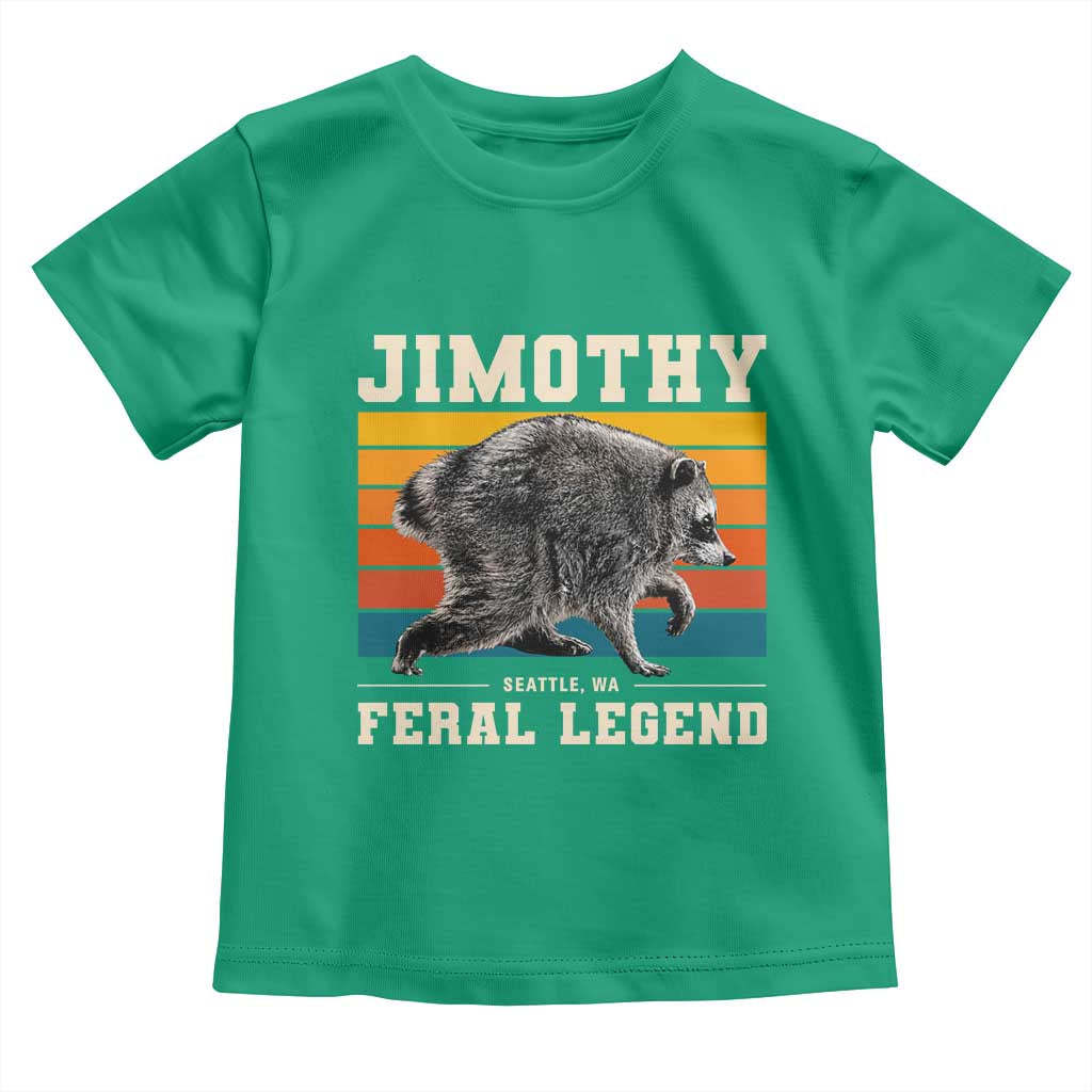 Jimothy from Seattle WA Feral Legend Raccoon Toddler T Shirt Viral Trash Panda Retro Sunset Strip Graphic