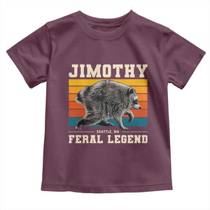 Jimothy from Seattle WA Feral Legend Raccoon Toddler T Shirt Viral Trash Panda Retro Sunset Strip Graphic