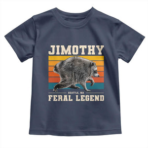 Jimothy from Seattle WA Feral Legend Raccoon Toddler T Shirt Viral Trash Panda Retro Sunset Strip Graphic