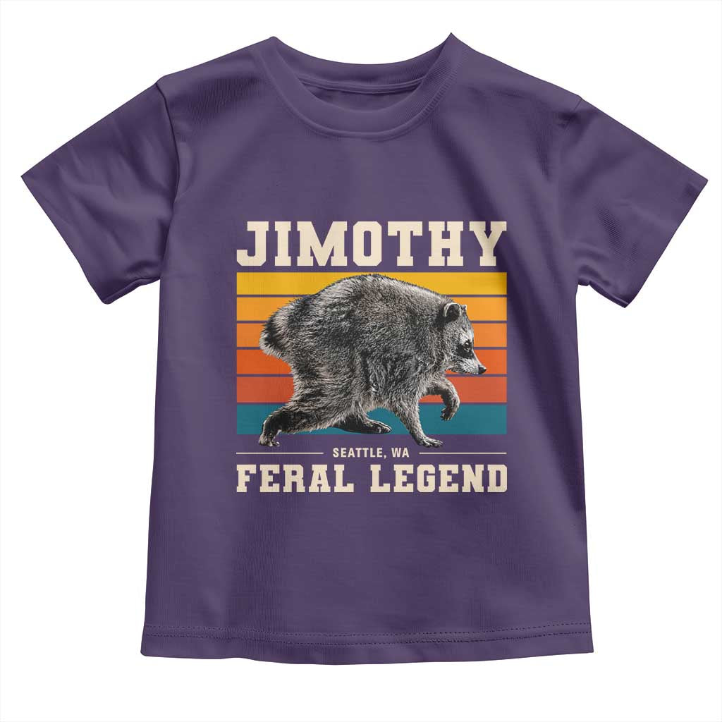 Jimothy from Seattle WA Feral Legend Raccoon Toddler T Shirt Viral Trash Panda Retro Sunset Strip Graphic