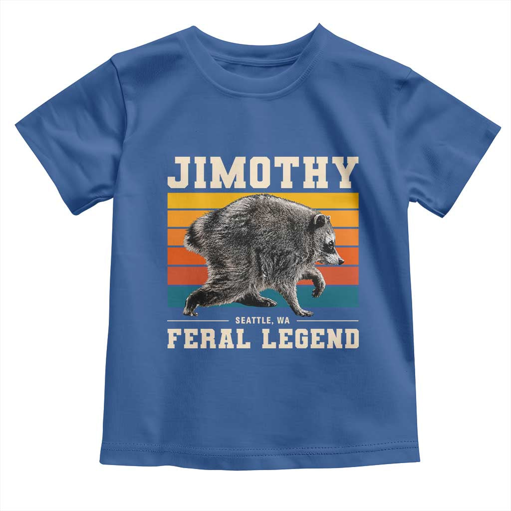 Jimothy from Seattle WA Feral Legend Raccoon Toddler T Shirt Viral Trash Panda Retro Sunset Strip Graphic