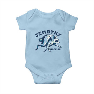Rock On Jimothy the Raccoon Blue Graphic Baby Onesie Vintage Viral Seattle Trash Panda TS02 Light Blue Print Your Wear
